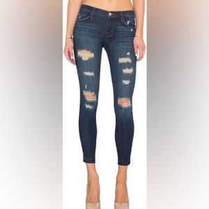 J Brand | Low Rise Cropped Demented Trouble Destroyed Jeans
